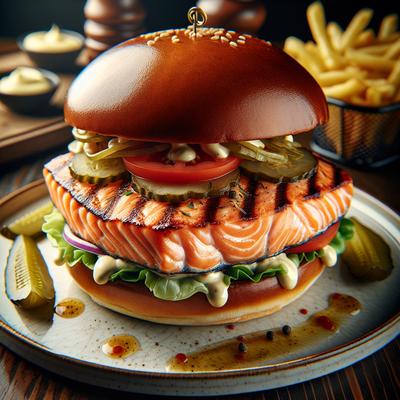 Image of Deluxe Salmon Burger