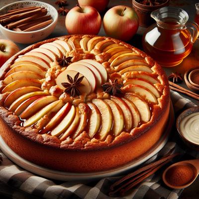Image of Dutch Apple Cake with Vanilla Sauce