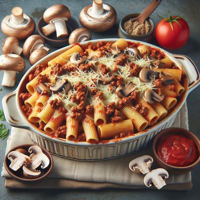 Image of Easy Baked Rigatoni with Ground Beef and Mushrooms