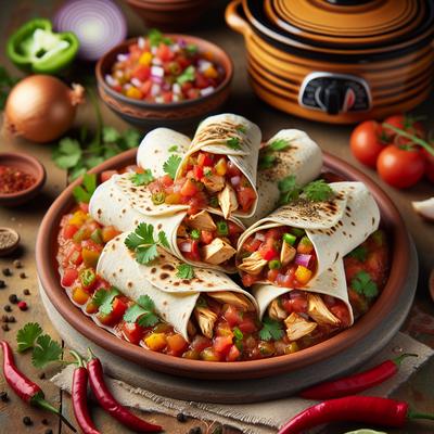 Image of Easy Chicken Salsa Wraps Stove Top or Crock Pot