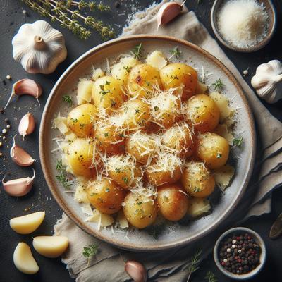 Image of Easy Parmesan Garlic Smashed Potatoes