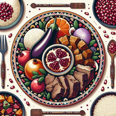 Image of Eggplant and Pomegranate Stew with Beef or Lamb