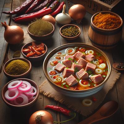 Image of Encebollado De Pescado Fresh Tuna Soup with Pickled Onions