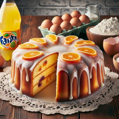 Image of Fantakuchen Fanta Cake a Popular German Cake Made with Fanta