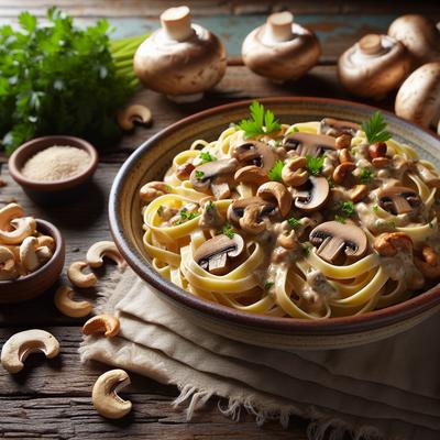Image of Fettuccine Pasta with Mushroom Cashew Sauce
