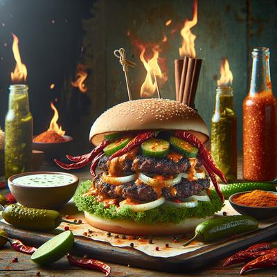 Image of Firecracker Burgers with Cooling Lime Sauce