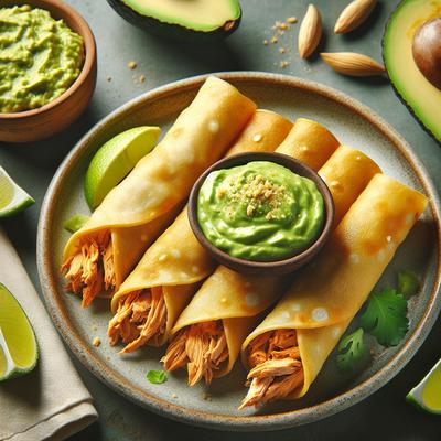 Image of Flautas De Pollo with Avocado Cream