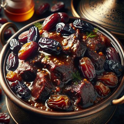 Fragrant Moroccan Beef Date Honey and Prune Tagine Crock Pot