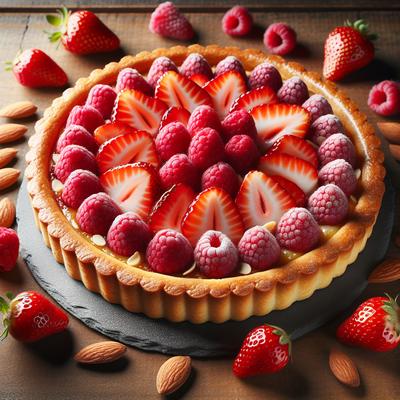 Image of Frangipane Tart with Strawberries and Raspberries