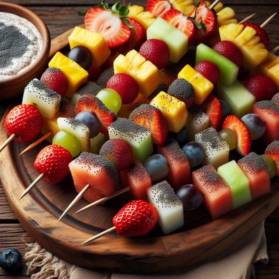 Image of Fresh Fruit Kabobs with Poppy Seed Dip