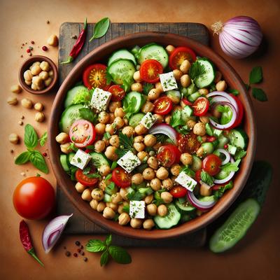 Image of Garbanzo Bean Salad with Feta Cheese