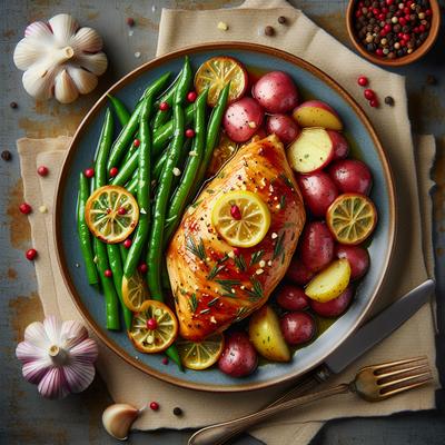 Image of Garlic Lemon Chicken with Green Beans Red Potatoes