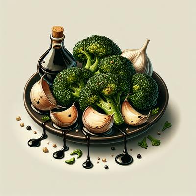 Image of Garlic Roasted Broccoli Drizzled with Balsamic Vinegar