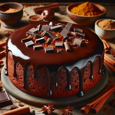 Image of Gingerbread Cake with Chocolate Ganache