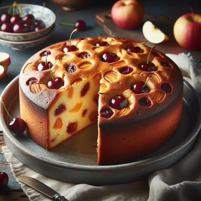 Image of Gluten Free Apple and Sour Cherry Cake