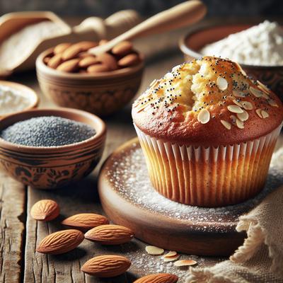 Image of Gluten Free Dairy Free Almond Poppy Seed Muffins
