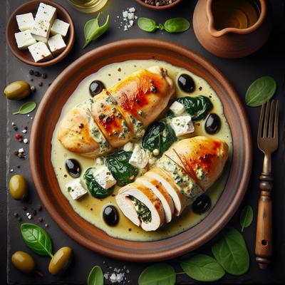 Image of Greek Chicken Roulades W White Wine Reduction