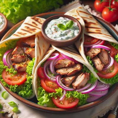 Image of Greek Style Pork Pita Wraps