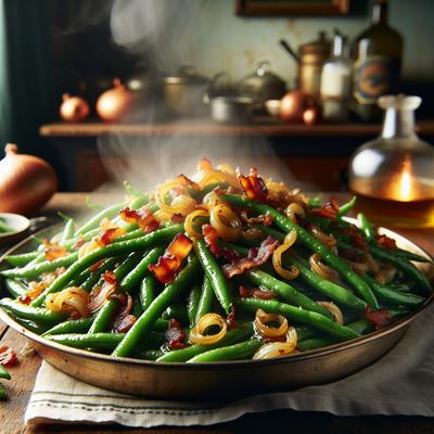 Image of Green Beans with Caramelized Shallots and Bacon