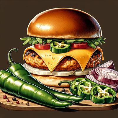 Image of Green Chile and Cheddar Turkey Burgers Ww