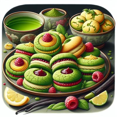 Image of Green Tea Thumbprints with Three Different Fillings
