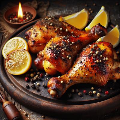Image of Grilled Chicken Legs with Lemon and Pepper