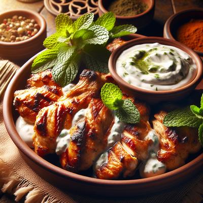 Image of Grilled Chicken with a Mint and Yoghurt Sauce