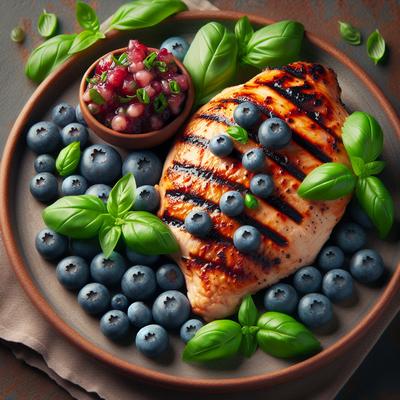 Image of Grilled Chicken with Blueberry Basil Salsa