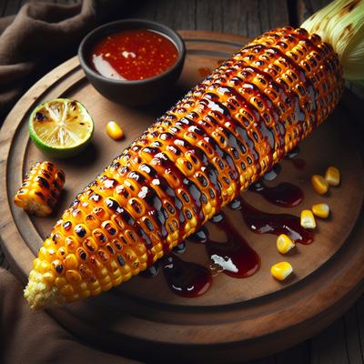 Grilled Corn on the Cob W Chipotle Molasses and Orange Glaze