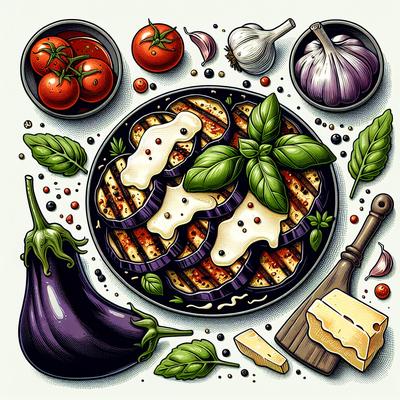 Image of Grilled Eggplant Aubergine Parmesan