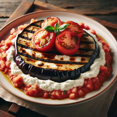 Image of Grilled Eggplant with Ricotta and Tomato