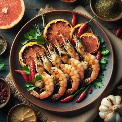 Image of Grilled Grapefruit Marinated Shrimp