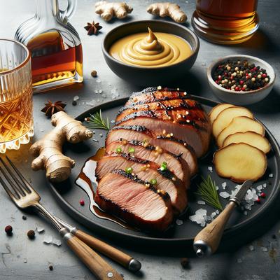 Image of Grilled Pork Tenderloin with Gingered Bourbon Dijon Glaze