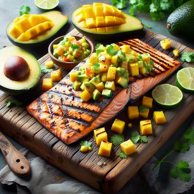 Image of Grilled Salmon with Mango Avocado Relish