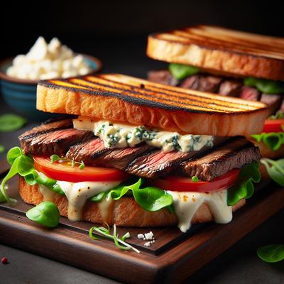 Image of Grilled Skirt Steak Gorgonzola Sandwiches