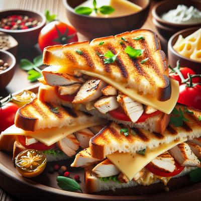 Image of Grilled Swiss Cheese and Chicken Sandwiches