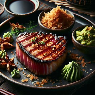 Image of Grilled Tuna Steaks with Wasabi and Toasted Coconut