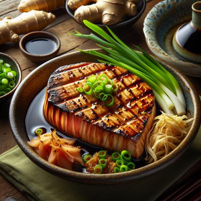 Image of Grilled Tuna with Ginger Soy and Scallion Sauce