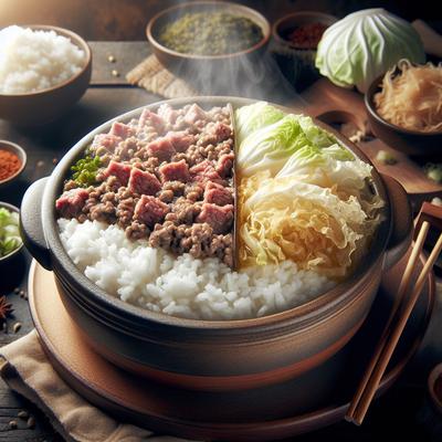 Image of Ground Beef Rice and Cabbage Hot Pot