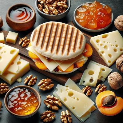 Image of Gruyre Apricot Jam and Toasted Walnut Panini