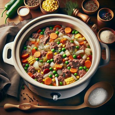 Image of Hamburger Vegetable Soup Crock Pot