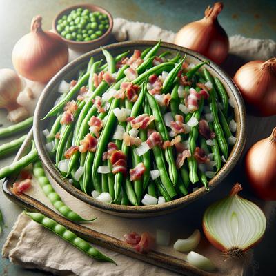 Image of Haricot Vert French Green Beans with Bacon and Onions