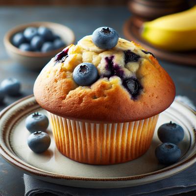 Image of Healthy Blueberry Banana Breakfast Muffin
