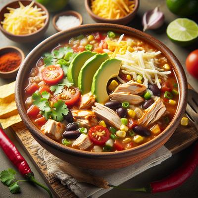 Image of Healthy Slow Cooker Chicken Tortilla Soup