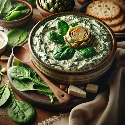 Image of Healthy Spinach Artichoke Dip Vegan