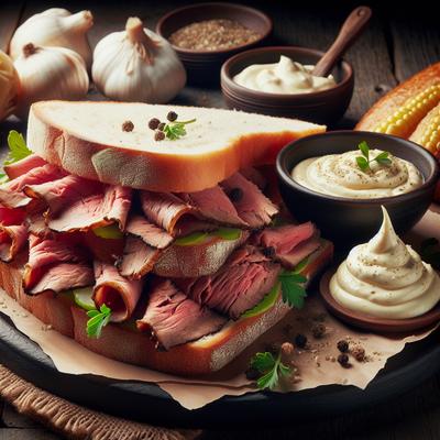 Image of Hearty Roast Beef Sandwiches with Horseradish Mayonnaise