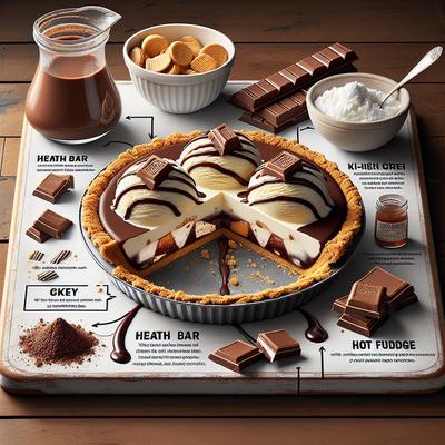 Image of Heath Bar Ice Cream Pie with Hot Fudge Sauce