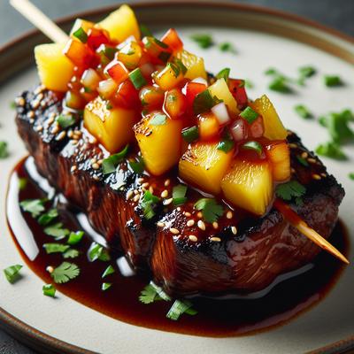 Image of Hoisin Bbq Steak on a Stick with Pineapple Salsa