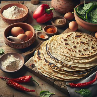 Image of Homemade Flavored Tortillas Roasted Red Pepper Spinach Etc