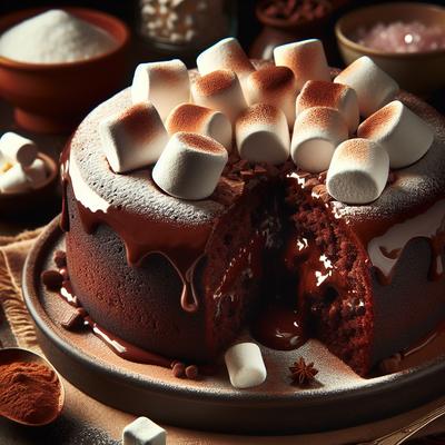 Image of Hot Chocolate Cake with Marshmallows
